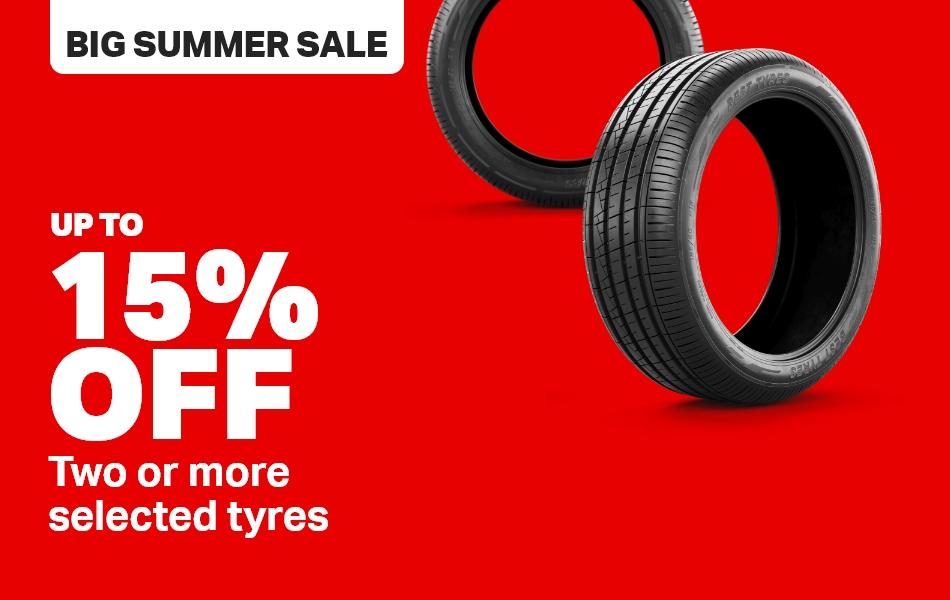 Up to 15% off tyres