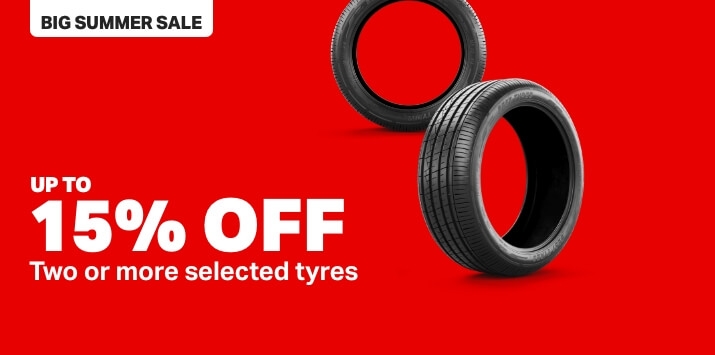 Up to 15% off two or more selected tyres