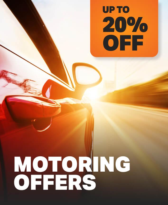 Upto 20% off Motoring 
