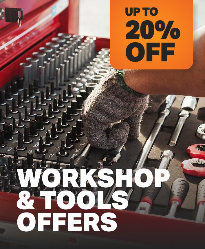 Upto 20% off Workshop and Tools
