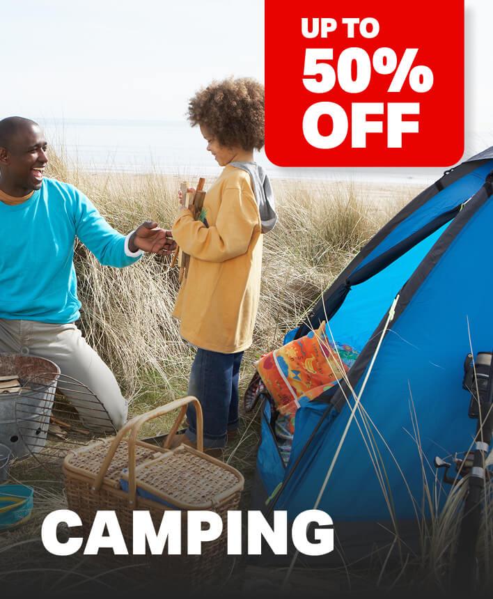 Up to 50% off camping