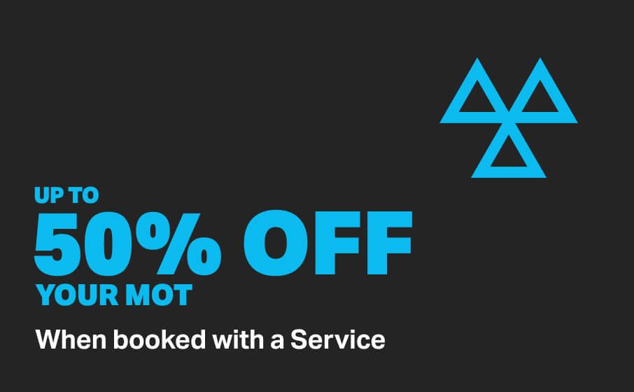 50% off MOT when you book a service