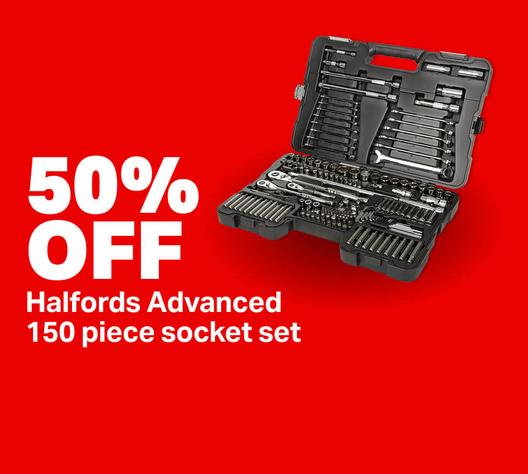 50% OFF Halfords Advanced 150pc socket set 