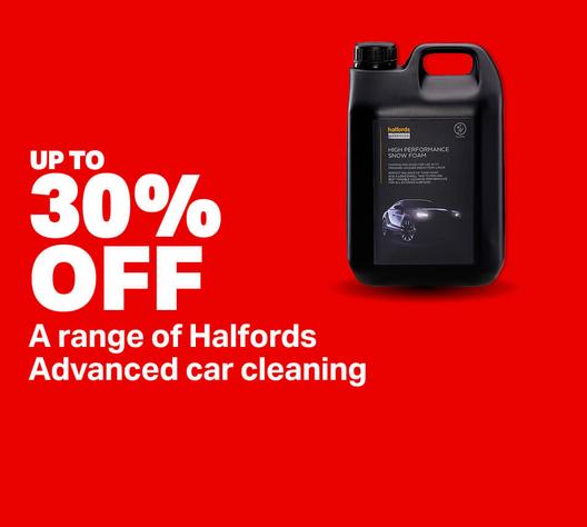 Up to 30% off a range of Halfords Advanced car cleaning