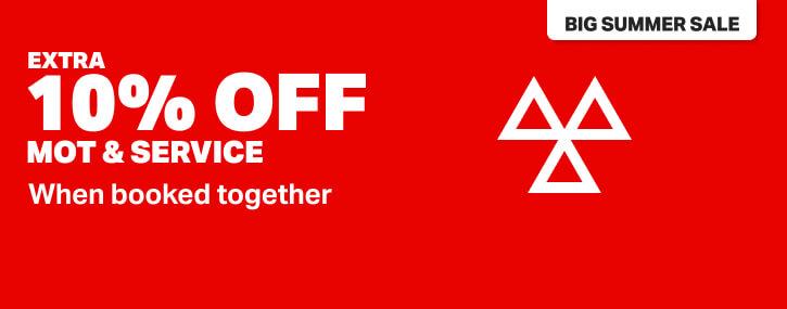 Extra 10% off MOT when booked with a service