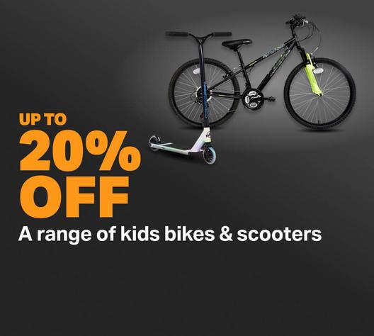 Up to 20% off kids bikes and scooters