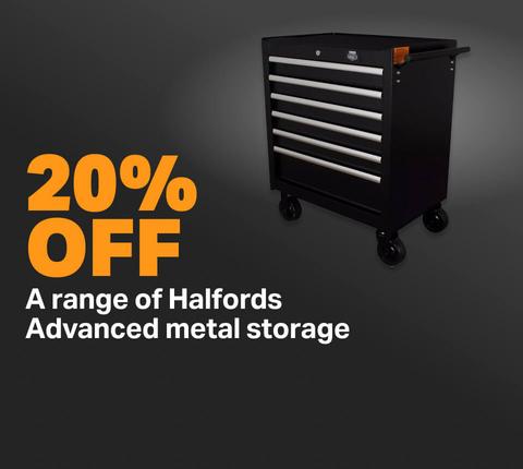 20% off Halfords Advanced metal storage