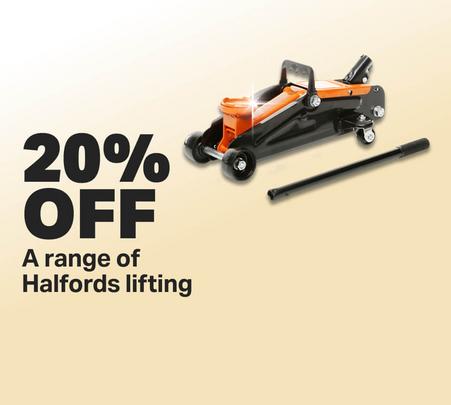 20% a range of Halfords lifting
