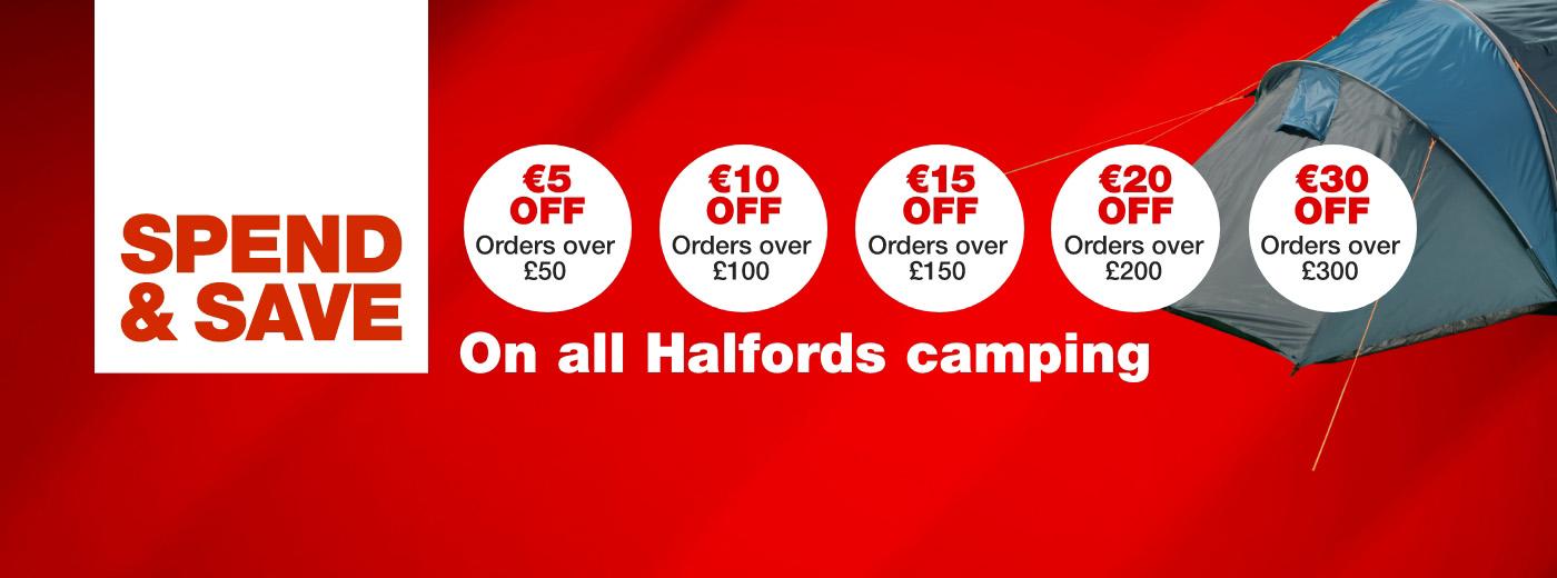 Spend & Save on All Halfords Camping