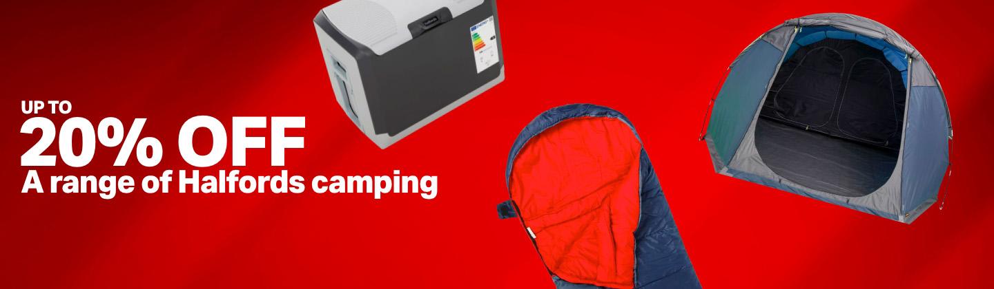 Up to 20% off a range of Halfords camping