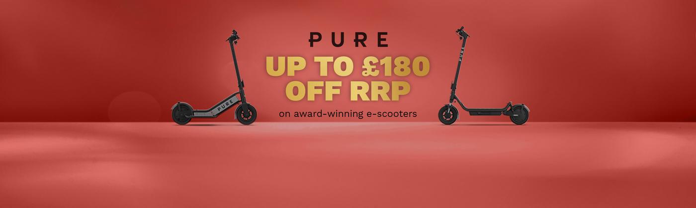 Pure Scooters, Save up to £180 on award winning e-scooters