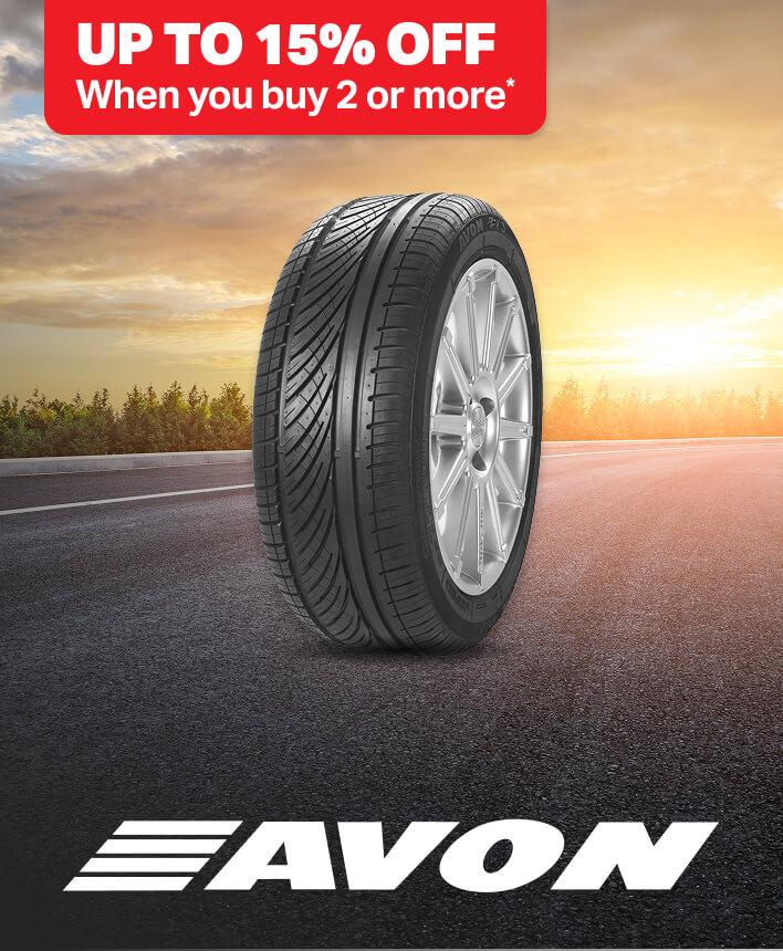 Up to 15% Off two or more Avon tyres