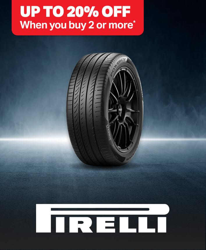 Up to 20% Off two or more Pirelli tyres