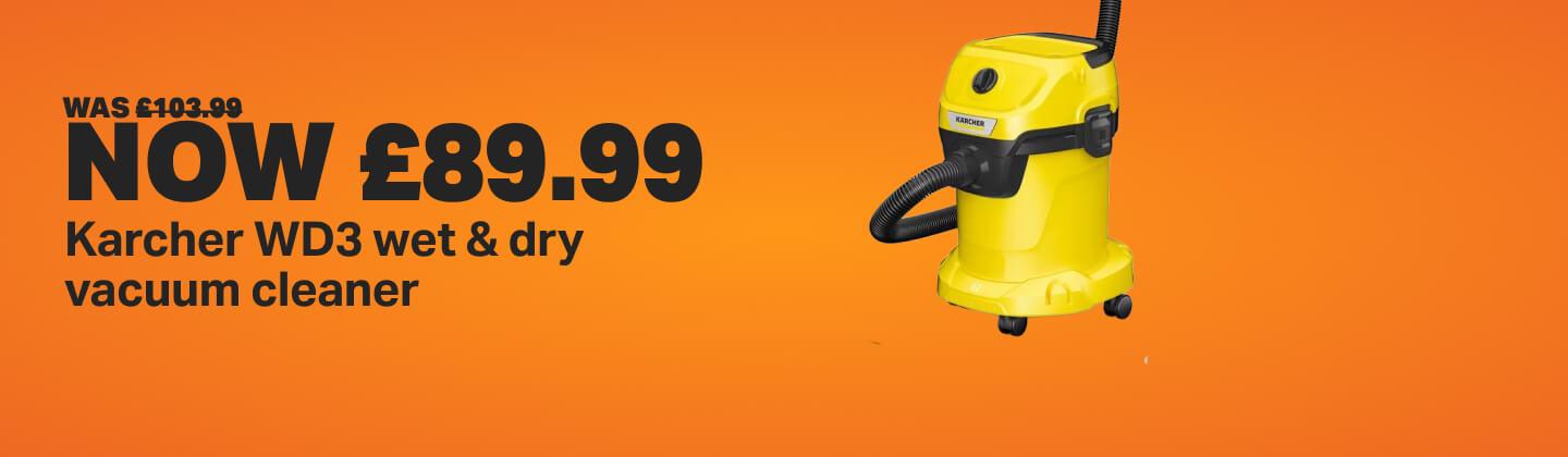 WAS £103.99. NOW £89.99. Karcher WD3 wet & dry vacuum cleaner