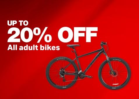Up to 20% off a range of adult bikes