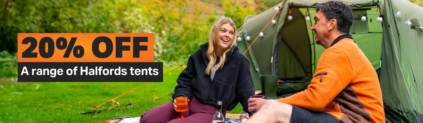20% OFF A range of Halfords tents