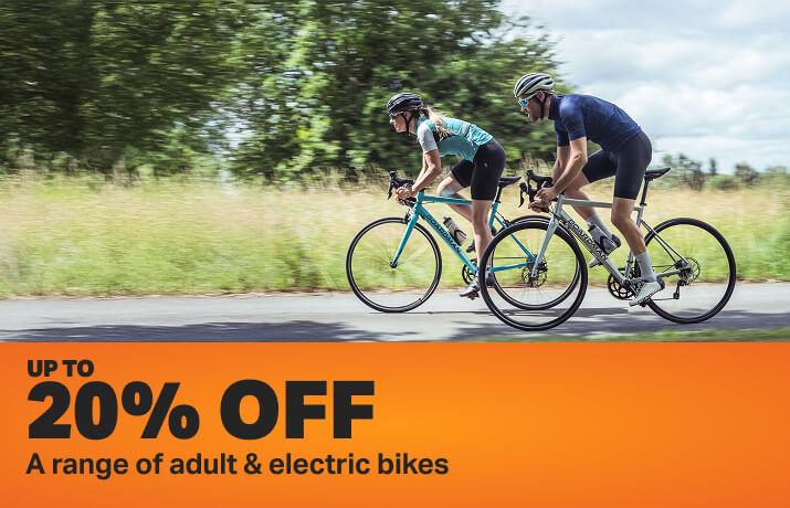  Up to 20% off Adult & Electric Bikes