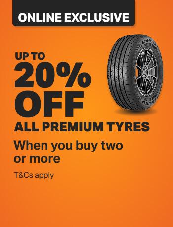 Up to 20% off Selected Tyres when you buy two or more*
