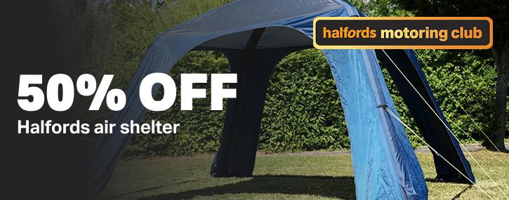 50% off Halfords air shelter 