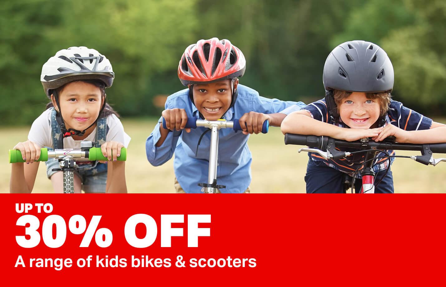 Up to 30% off a range of Kids Bikes & Scooters