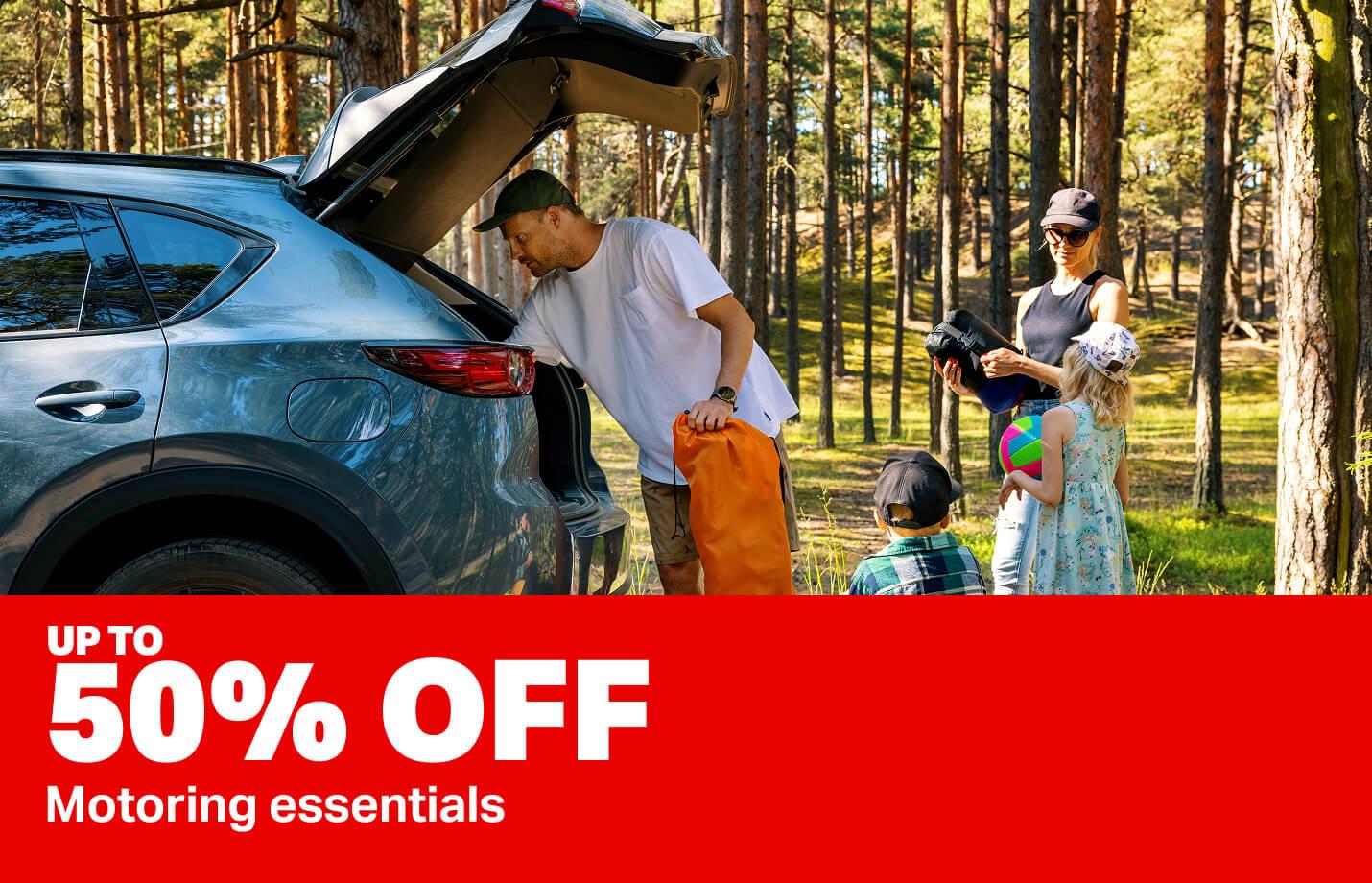Up to 50% off a range of Motoring essentials