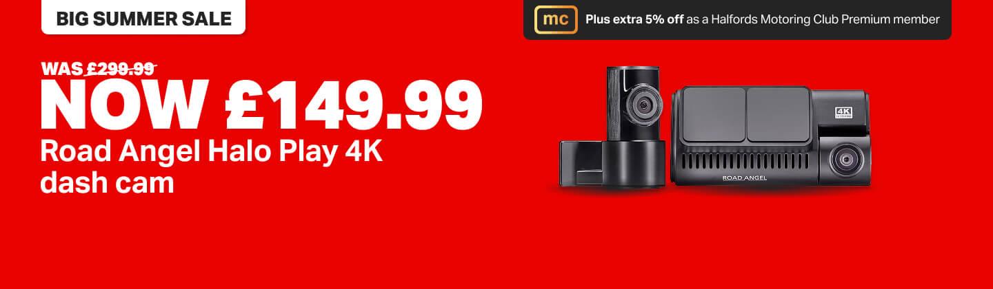 50% off Road Angel Halo Play 4k Dashcam - Was £299.99 Now £149.99
