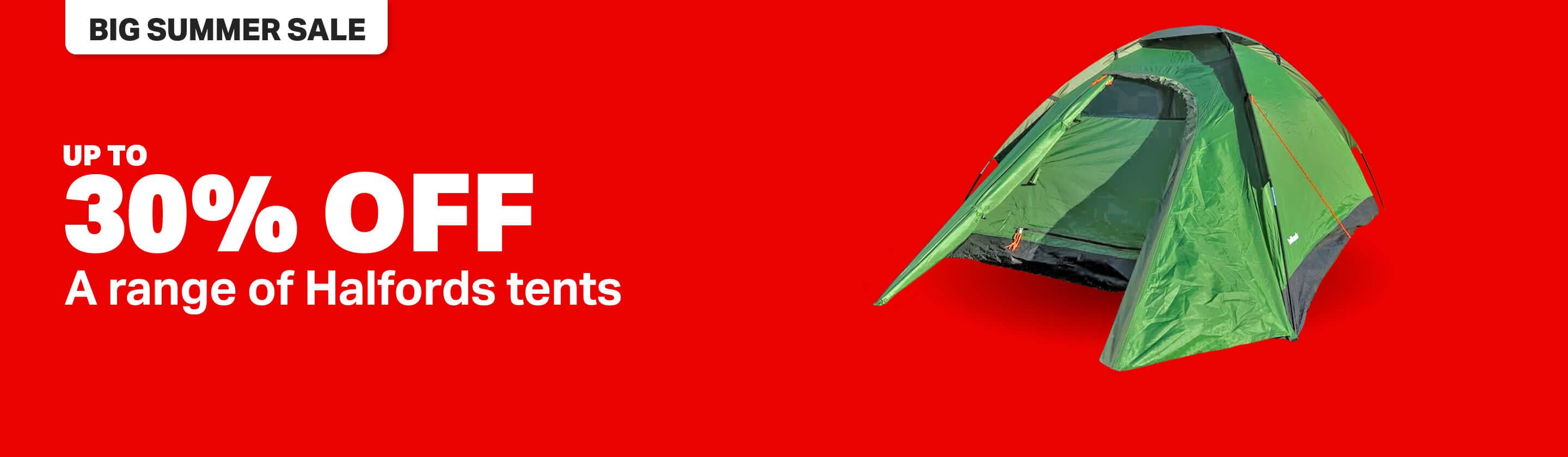 UP TO 30% OFF a range of Halfords tents
