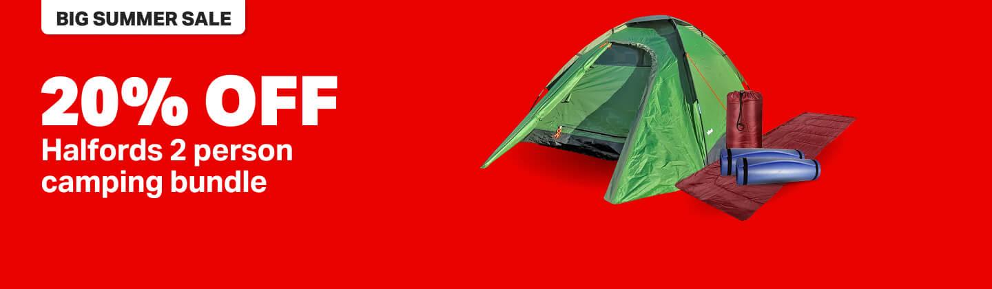 20% off Halfords 2 person camping bundle