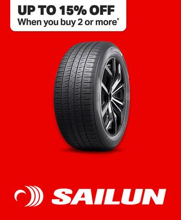 Up to 15% off two or more Sailun Use code NEWTYRES