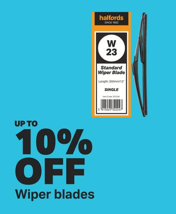 Up to 10% off wiper blades