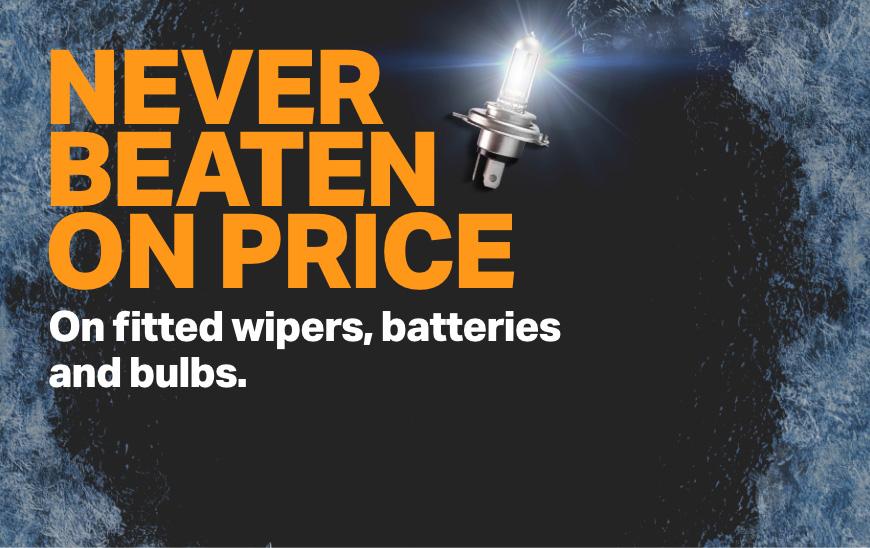 NBOP on fitted wipers, batteries and bulbs