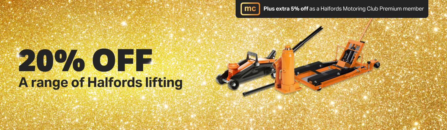 20% a range of Halfords lifting