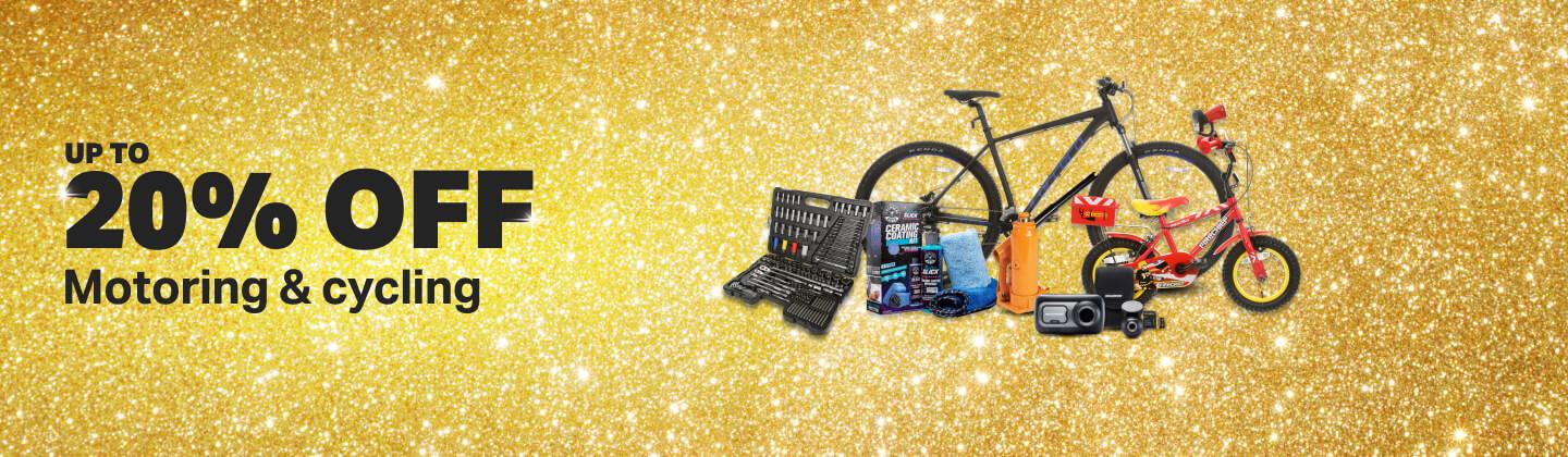 Up to 20% off Motoring & Cycling