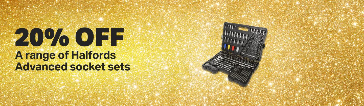 20% off a range of Halfords Advanced socket sets