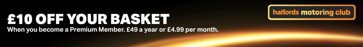 £10 off in your basket - join Halfords Motoring Club