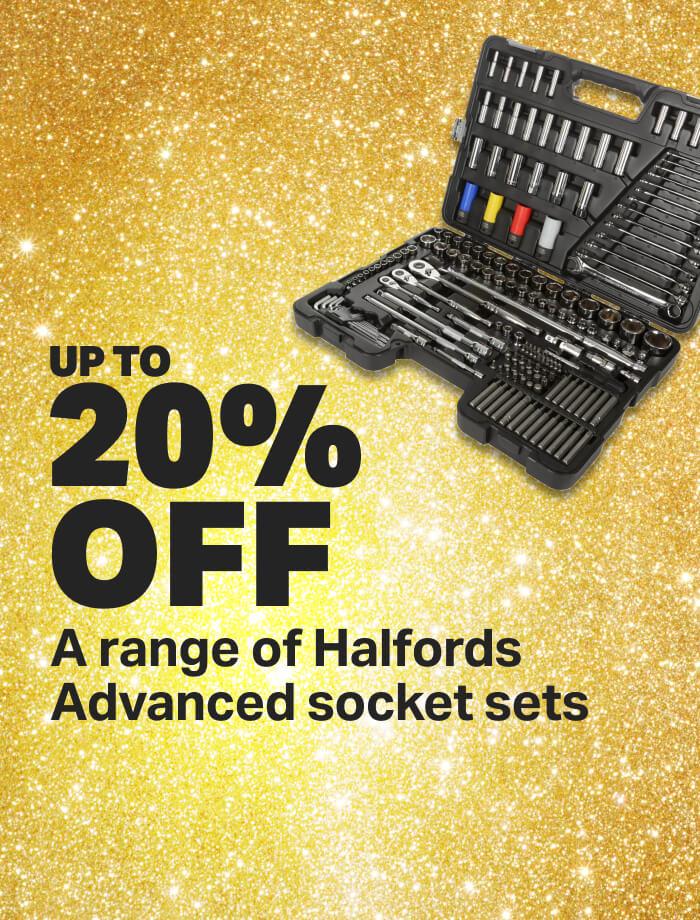 20% off a range of Halfords Advanced socket sets: 735831