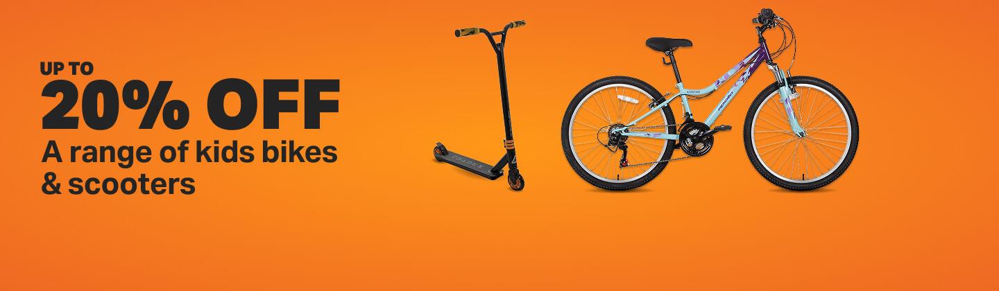 Up to 20% off a range of kids bikes & scooters 