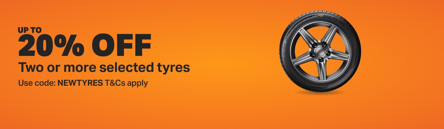 UP TO 20% OFF Two or more selected tyres