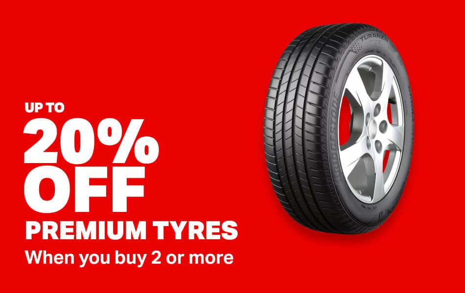 Up to 15% Off two or more selected tyres