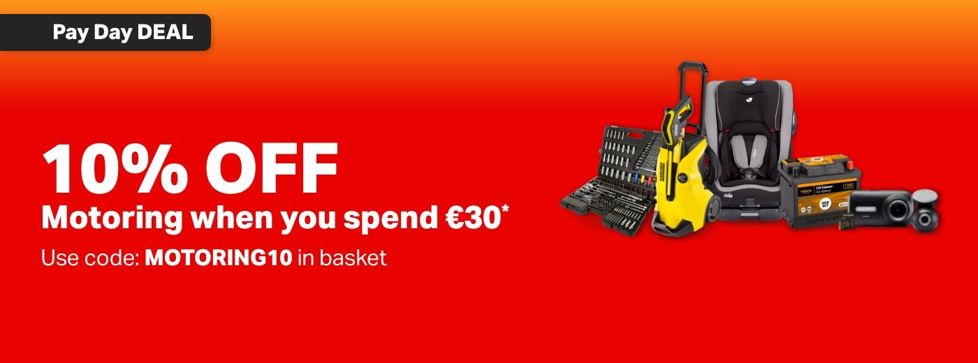 10% off
            motoing when you spend £30 Use code: MOTORING10 in basket