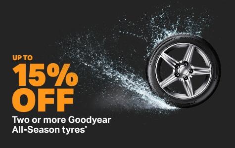 Up to 15% off 2 or more selected tyres*