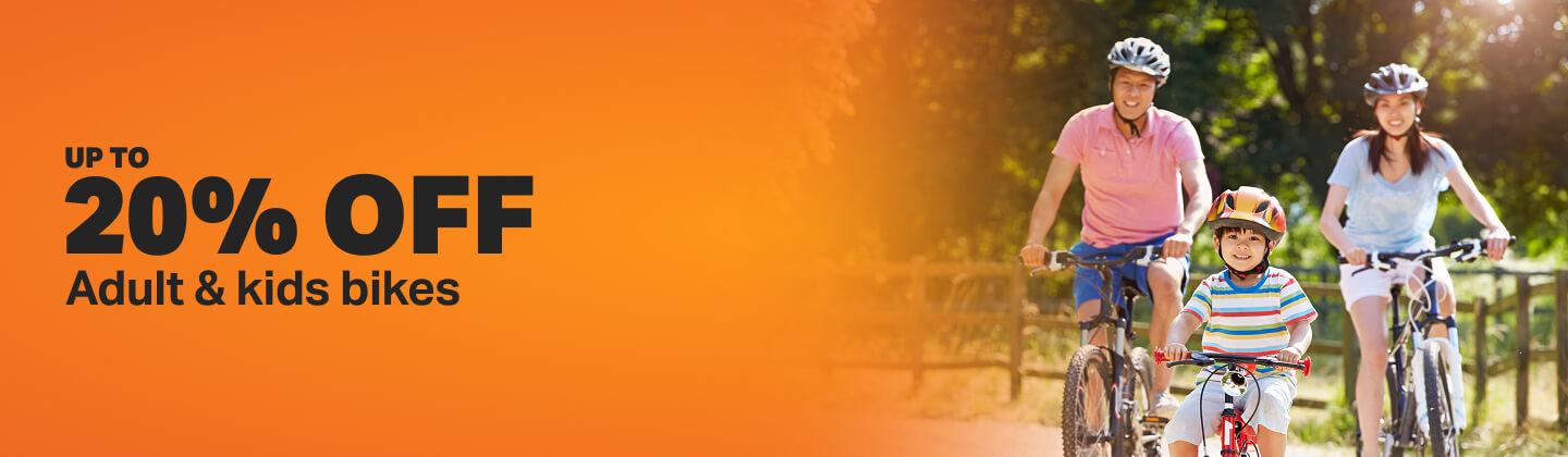 Up to 20% off Adult & Kids bikes