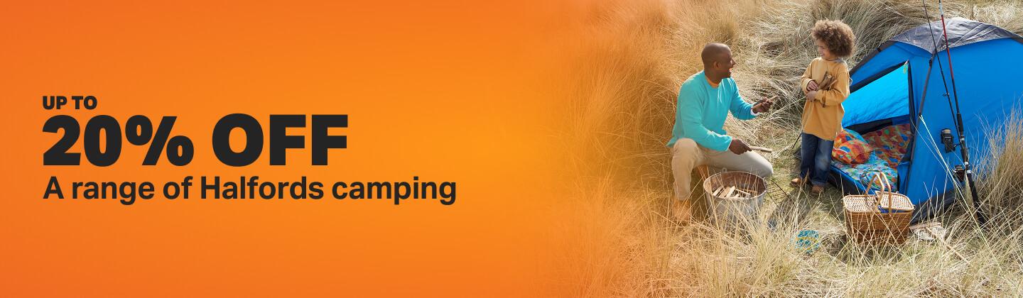 Up to 25% off a range of Halfords Camping