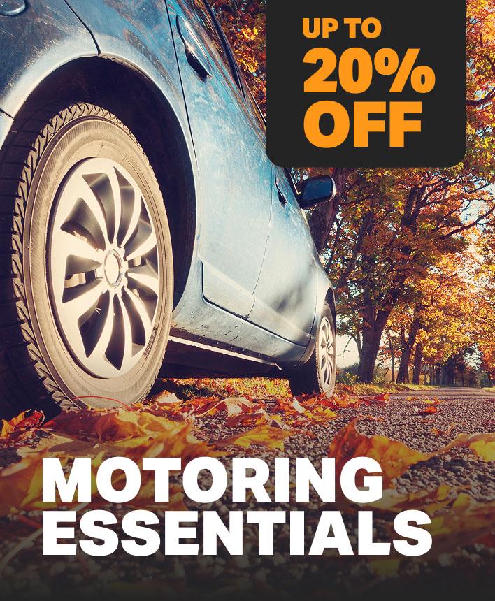 Up to 20% off a range of motoring essentials 