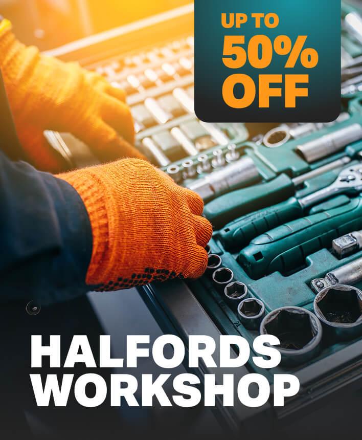 Up to 50% off a range of Halfords workshop 