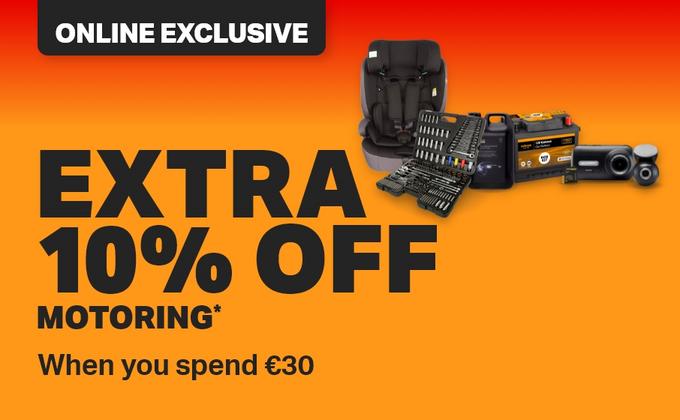 Extra 10% off Motoring when You Spend £30* Use code: MOTORING10 in basket