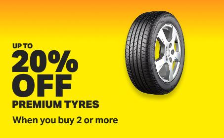 Up to 20% off Selected Tyres