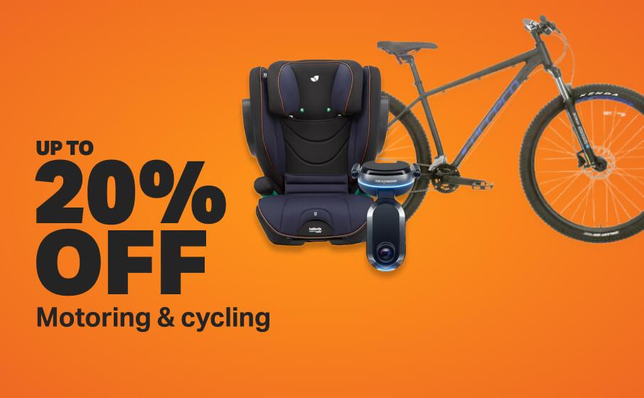 Up to 20% off Motoring and Cycling - Reclaim the routine