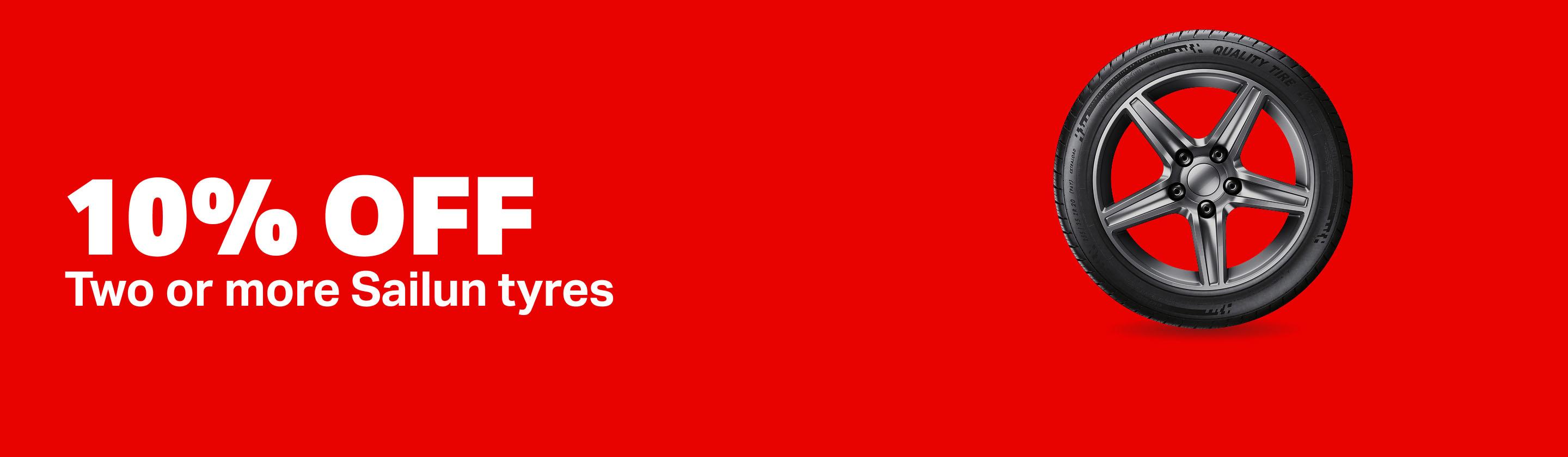10% Off two or more Sailun tyres
