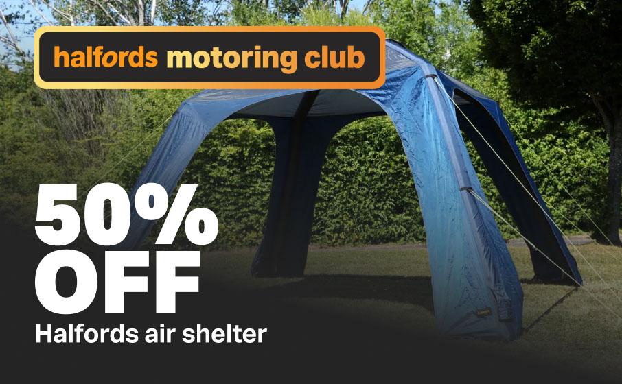 50% off Halfords air shelter 